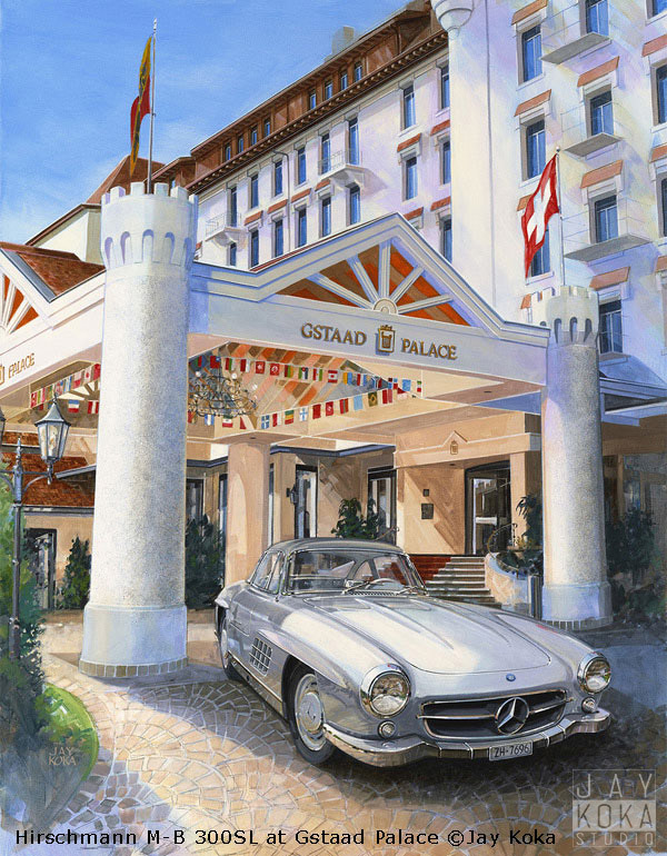 Hirschmann M-B 300SL at Gstaad Palace by Jay Koka